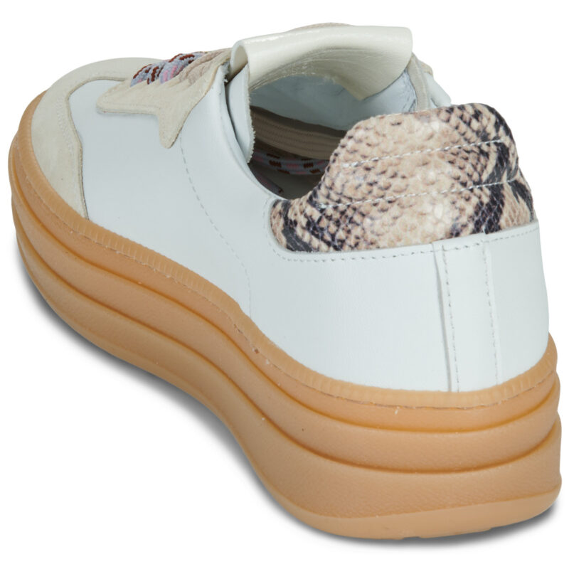 Meline 525D-Z-92 Wei&szlig;e Low-Sneaker f&uuml;r Damen - Gr&ouml;&szlig;e 5