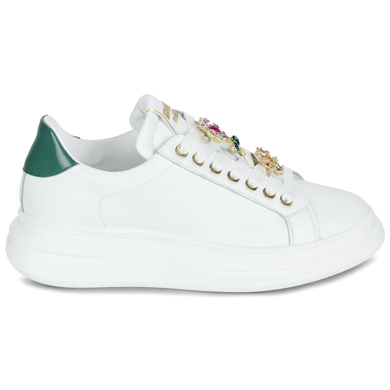 Meline 665ACC-BI-12 Wei&szlig;e Low-Sneaker f&uuml;r Damen - Gr&ouml;&szlig;e 2