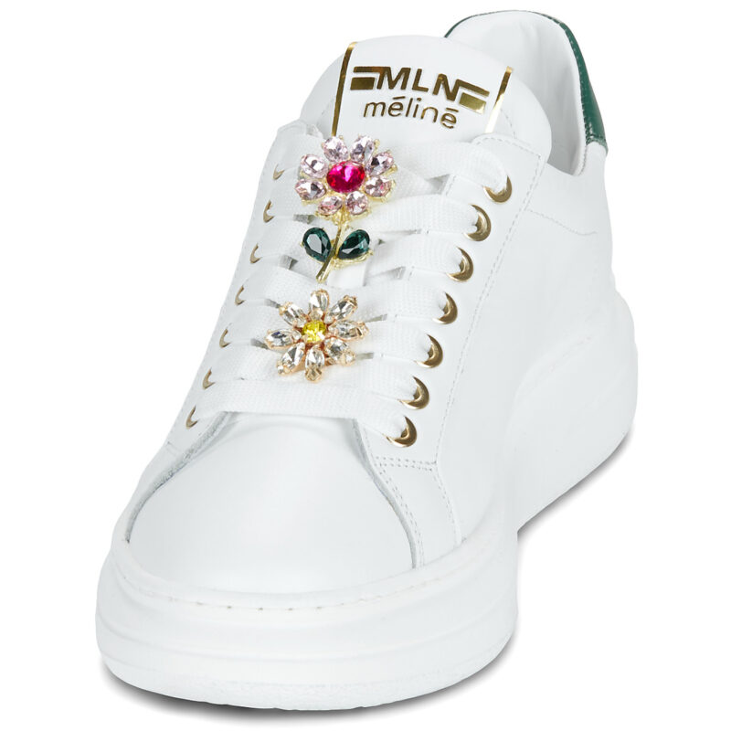 Meline 665ACC-BI-12 Wei&szlig;e Low-Sneaker f&uuml;r Damen - Gr&ouml;&szlig;e 3