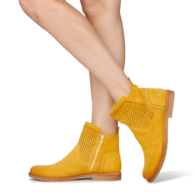 Felmini CLASH Gelbe Damen-Ankle-Boots - Gr&ouml;&szlig;e 8
