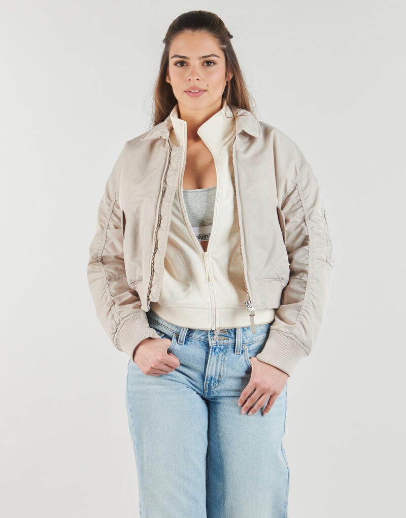Giubbotto  Levis  BOWIE CROP BOMBER  Beige -  Giubbotti Donna - 2