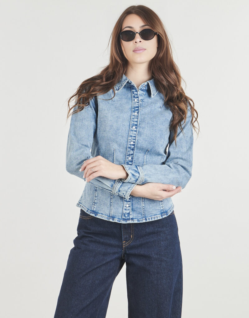 Giacca in jeans Levis LS SHAPED SHIRT Blu Giacche in jeans Donna - 2