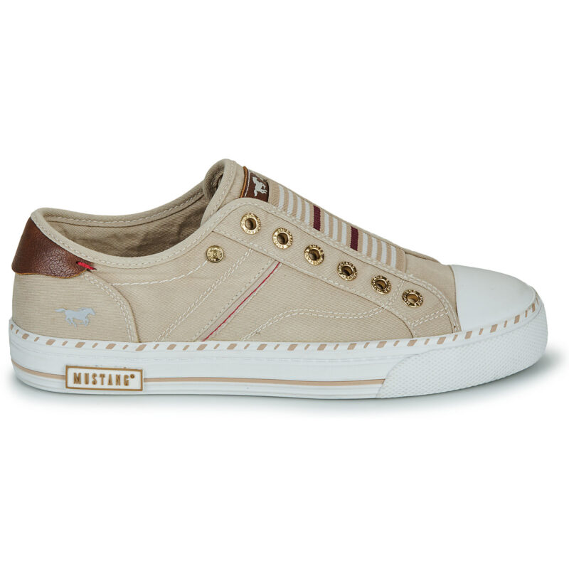 Mustang 26M0152002-BEIGE Beige Damen-Sneaker, niedrig geschnitten - Gr&ouml;&szlig;e 2