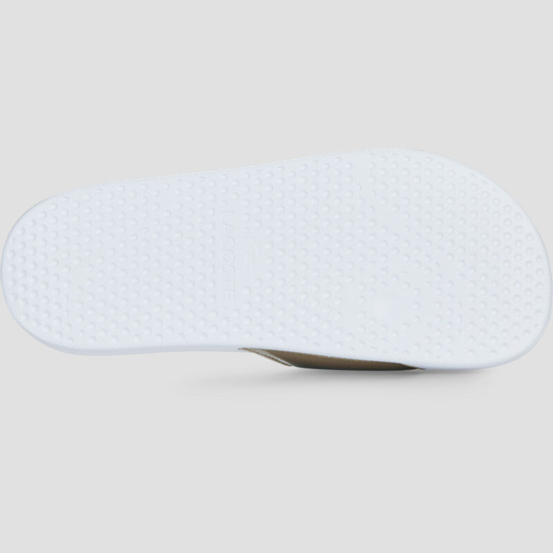 Lacoste SERVE SLIDES 0.0 Goldene Damenpantoffeln - Gr&ouml;&szlig;e 6
