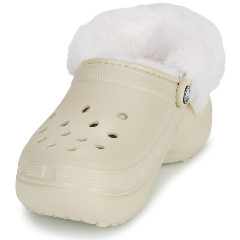 Crocs CLASSIC PLATFORM FUZZ LINED CG Bianco Zoccoli Donna - 3