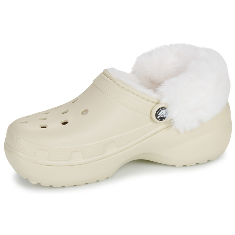 Crocs CLASSIC PLATFORM FUZZ LINED CG Bianco Zoccoli Donna - 4