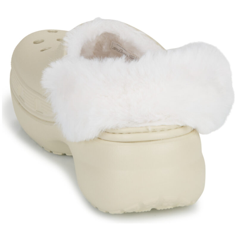 Crocs CLASSIC PLATFORM FUZZ LINED CG Bianco Zoccoli Donna - 5