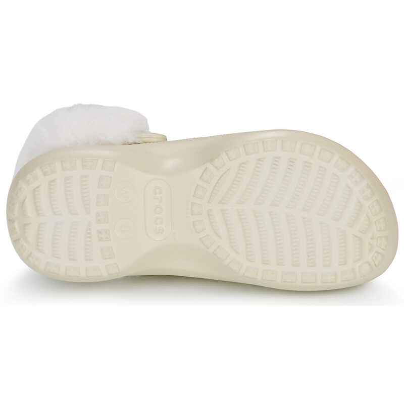 Crocs CLASSIC PLATFORM FUZZ LINED CG Bianco Zoccoli Donna - 7