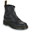 Dr. Martens 1460 Front Zip Black Virginia Nero Stivaletti Donna