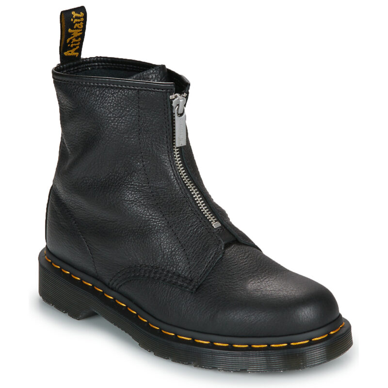 Dr. Martens 1460 Front Zip Black Virginia Nero Stiefel Damen - 1