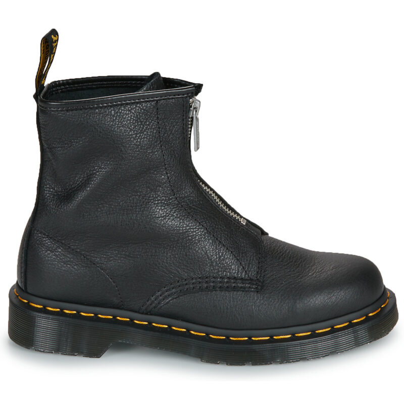 Dr. Martens 1460 Front Zip Black Virginia Nero Stiefel Damen - 2