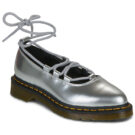 Dr. Martens Elphie II Lace Up Silver Metallic Patent Lamper Argento Ballerine Donna - 1