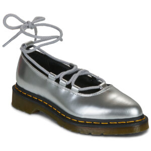 Dr. Martens  Elphie II Lace Up Silver Metallic Patent Lamper  Argento -  Ballerine Donna