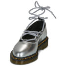 Dr. Martens Elphie II Lace Up Silver Metallic Patent Lamper Argento Ballerine Donna - 3