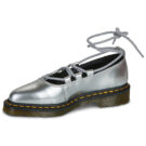 Dr. Martens Elphie II Lace Up Silver Metallic Patent Lamper Argento Ballerine Donna - 4