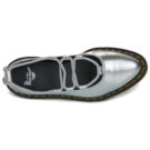 Dr. Martens Elphie II Lace Up Silver Metallic Patent Lamper Argento Ballerine Donna - 6