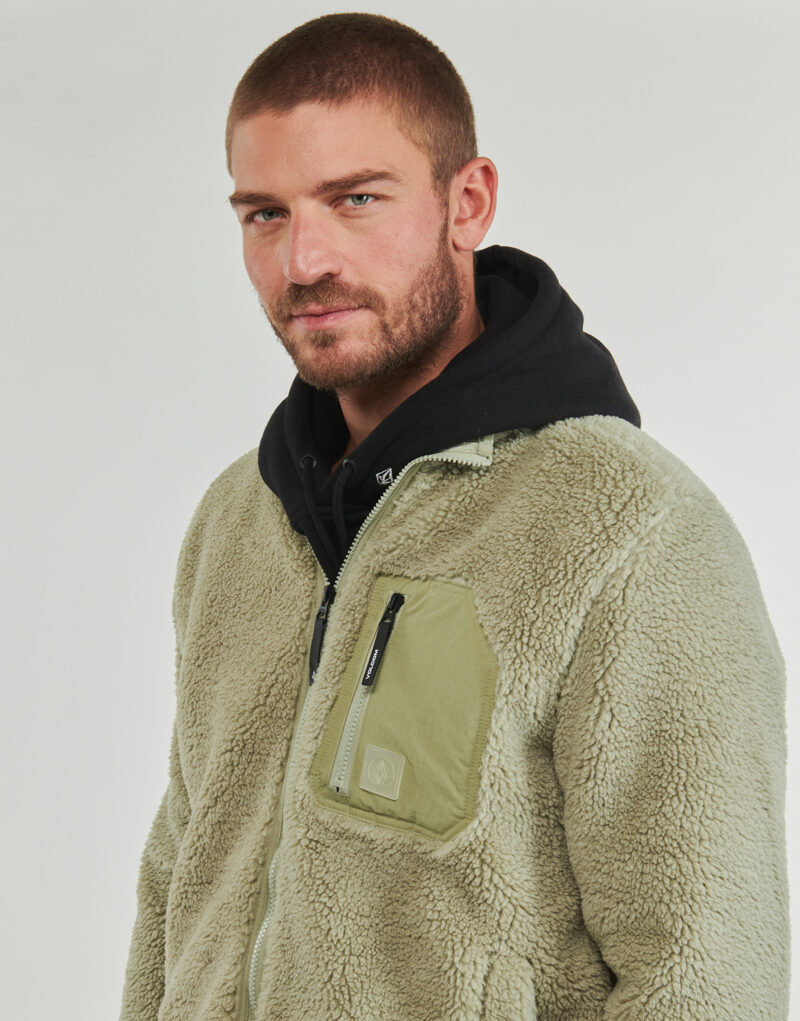 Felpa Volcom MUZZER FUZZAR ZIP Verde Felpe Uomo - 5