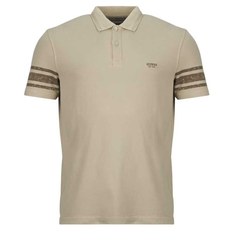 Polo Guess SS WASHED PRINTED POLO Beige Herren-Polo - 1