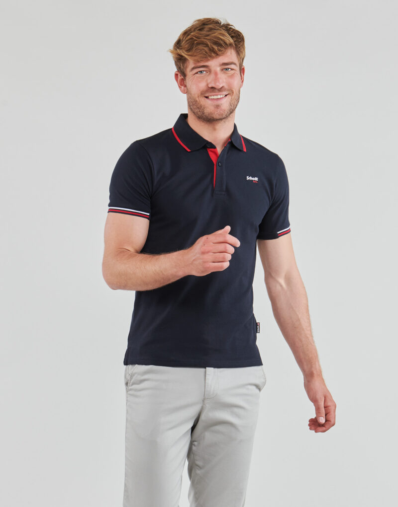 Schott DEVON Marine Polo Herren - Gr&ouml;&szlig;e 2
