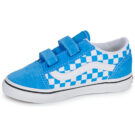 Vans Old Skool V COLOR THEORY CHECKERBOARD Bright Azure Blu Sneakers Bambino - 4