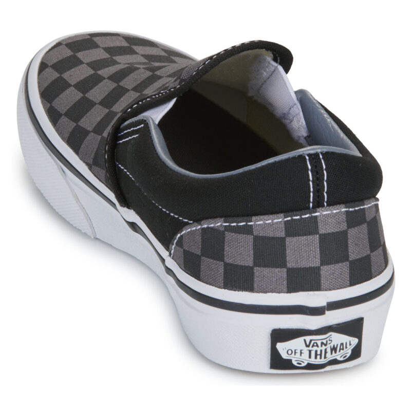 Vans UY Classic Slip-On (Checkerboard) Blk/Pewter Nero Slip on Bambino - 5