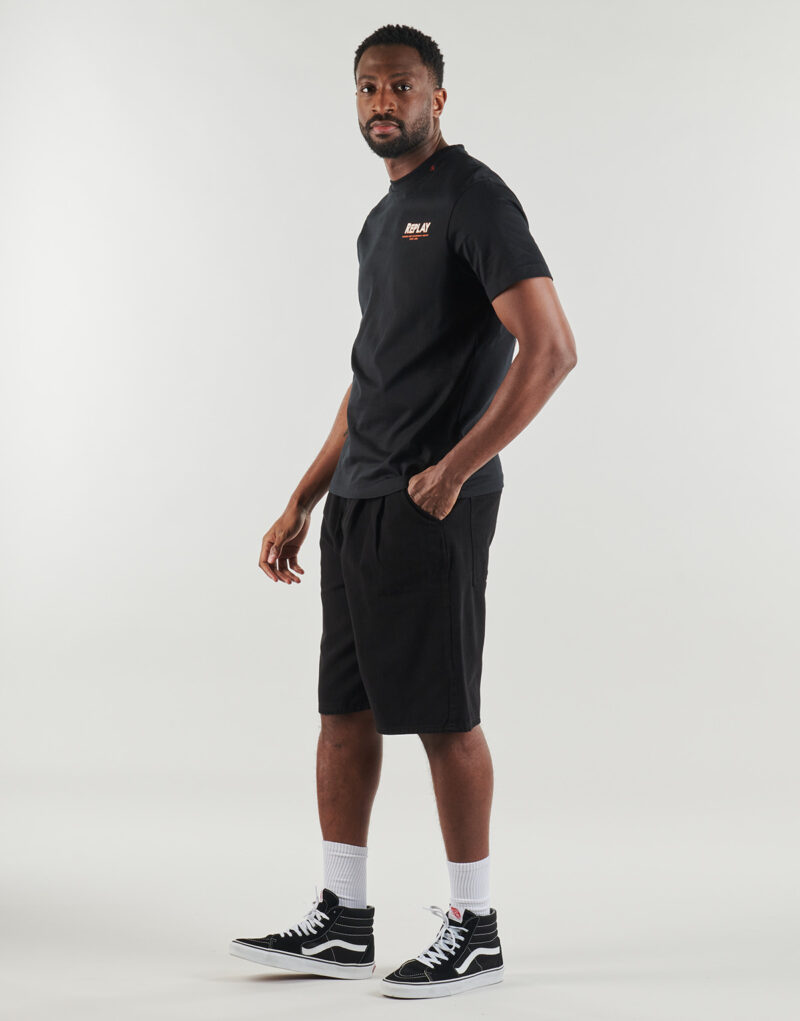 Replay T-Shirt &ndash; Schwarzes Herren-T-Shirt mit kurzen &Auml;rmeln &ndash; Gr&ouml;&szlig;e 3