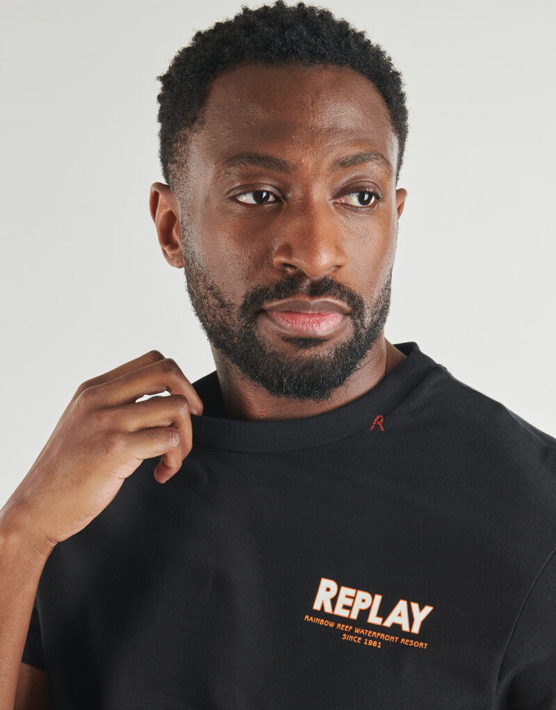 Replay T-Shirt &ndash; Schwarzes Herren-T-Shirt mit kurzen &Auml;rmeln &ndash; Gr&ouml;&szlig;e 4