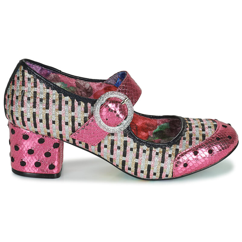 Irregular Choice Zapatos de tac&oacute;n rosas para mujer Buckle Up - Talla 2