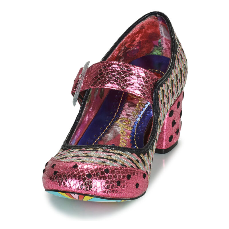 Irregular Choice Zapatos de tac&oacute;n rosas para mujer Buckle Up - Talla 3