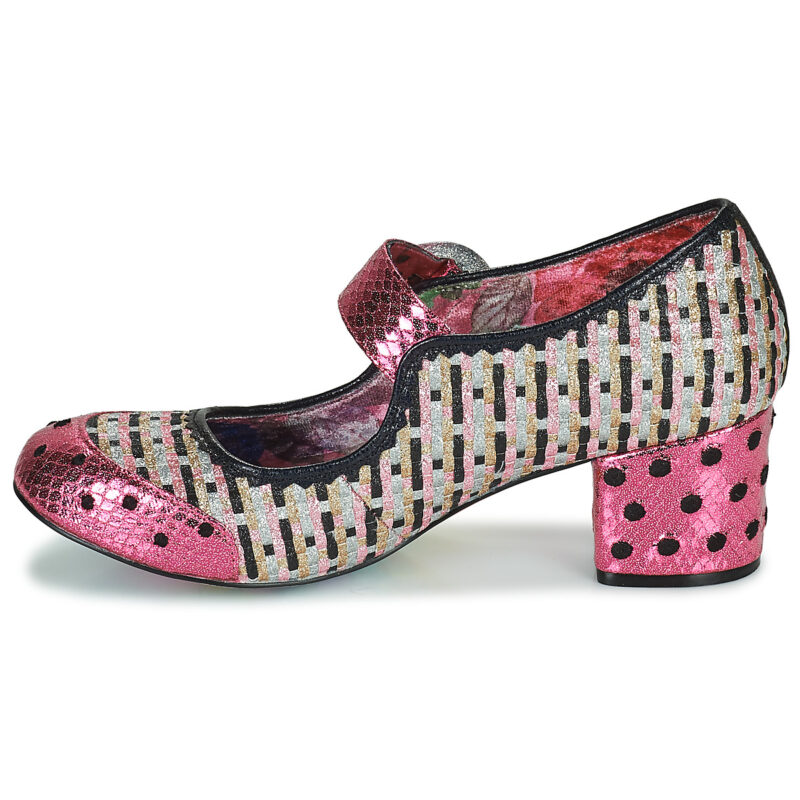 Irregular Choice Zapatos de tac&oacute;n rosas para mujer Buckle Up - Talla 4