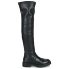 Geox D IRIDEA H Schwarze Oberschenkelhohe Stiefeletten f&uuml;r Damen - Gr&ouml;&szlig;e 2