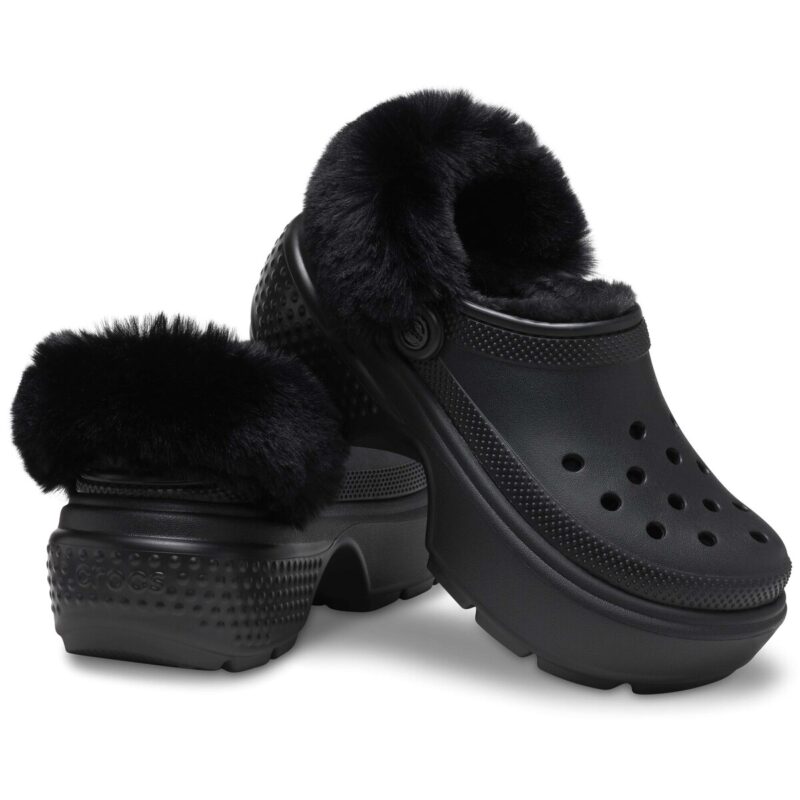 Crocs Stomp Lined Clog Black Clogs Women - 5