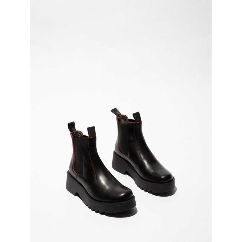 Fly London MEDI Schwarze Damen-Ankle-Boots - Gr&ouml;&szlig;e 4