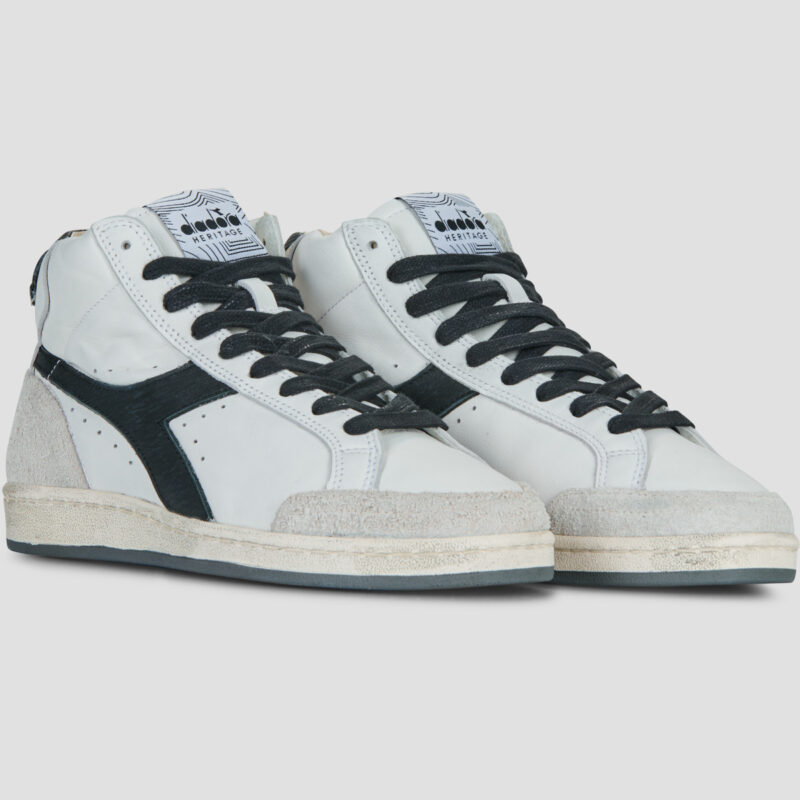 Diadora Prestige High Used Bianco Sneakers alte Donna - 2