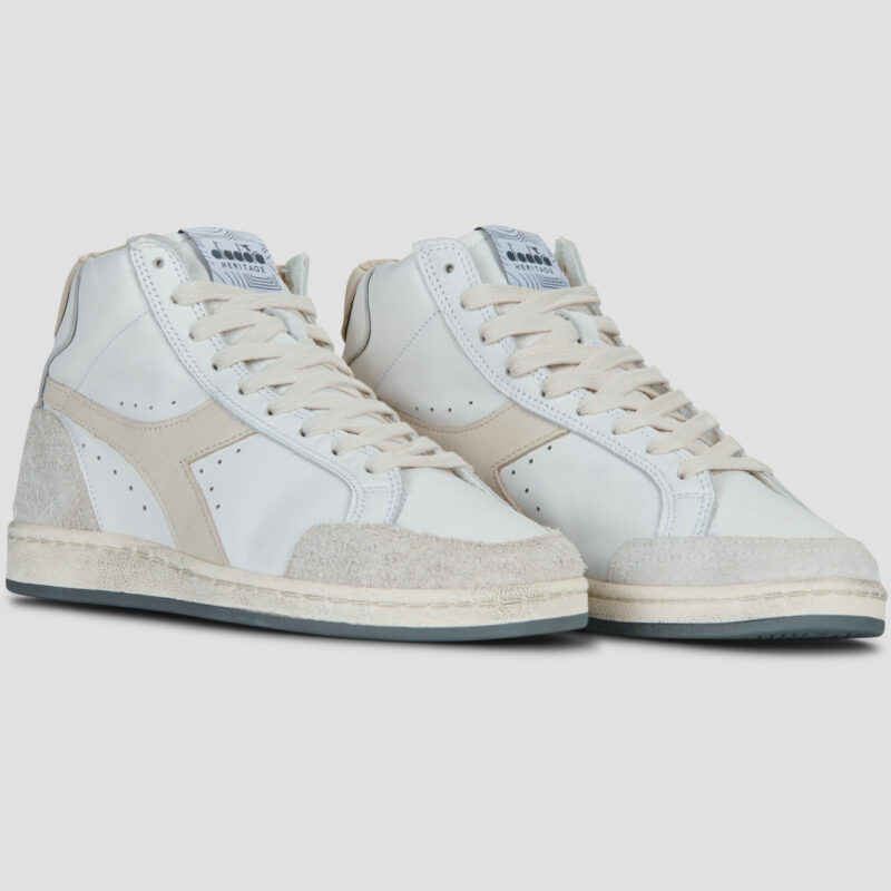 Diadora Prestige High Used Bianco Sneakers alte Donna - 2