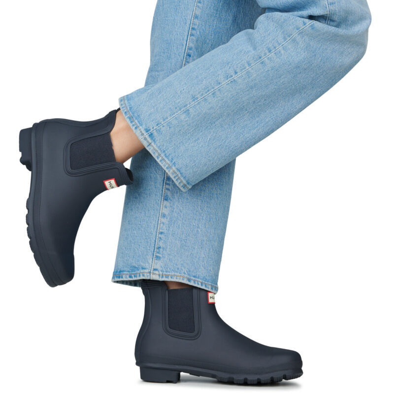 Hunter Botas de lluvia azules para mujer ORIGINALES CHELSEA BOOT - Talla 8