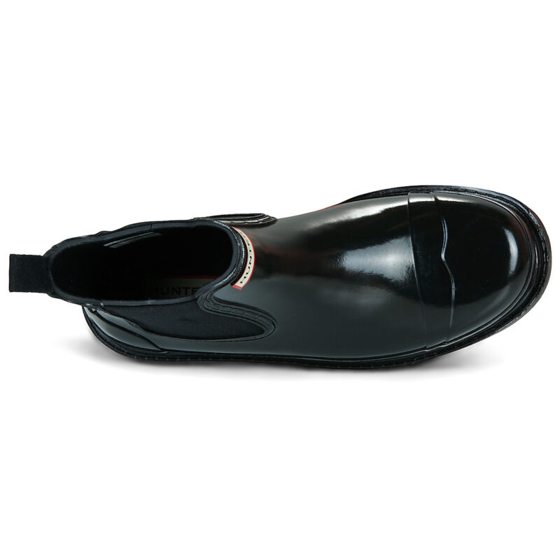 Hunter CHELSEA COMMANDO GLOSS BOOT Nero Stivali da pioggia Donna - 6