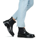 Hunter CHELSEA COMMANDO GLOSS BOOT Nero Stivali da pioggia Donna - 8