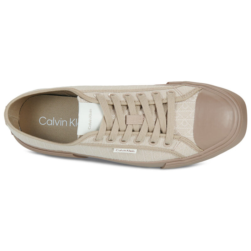 Calvin Klein Jeans VULC LOW LACEUP AOP CANVAS Beige Sneakers basse Donna - 6