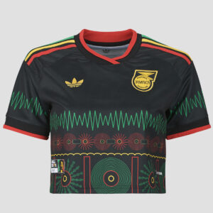 T-shirt  adidas  Away Crop Jamaica Football Jersey  Nero -  T-shirt maniche corte Donna