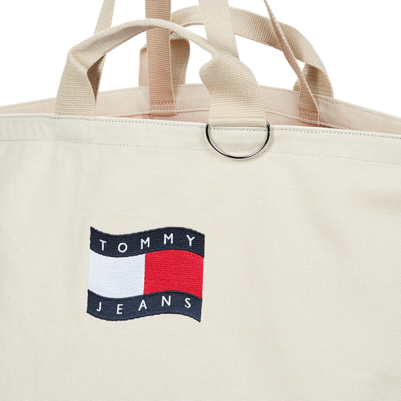 Tommy Jeans TJW WAVE FLAG MED TOTE Beige Women's Shopping Bags - 4