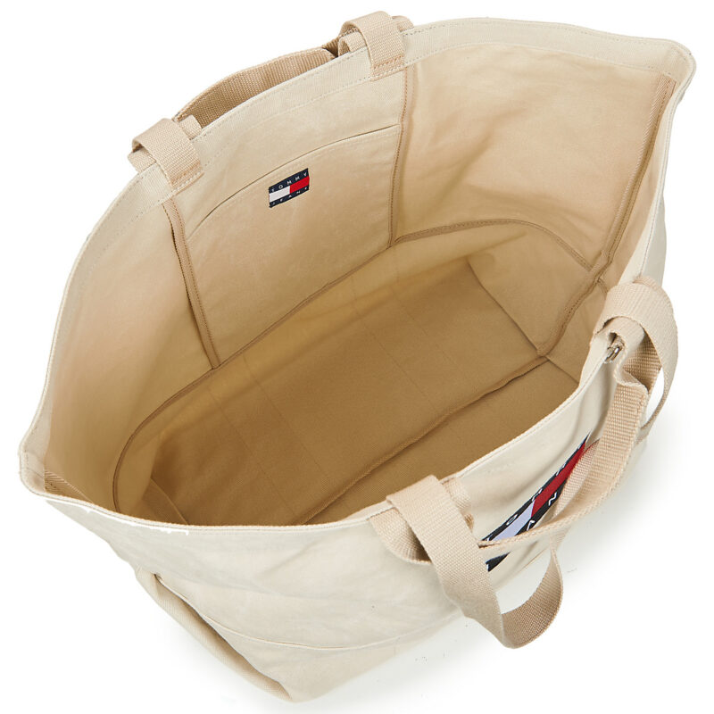 Tommy Jeans TJW WAVE FLAG MED TOTE Beige Women's Shopping Bags - 5