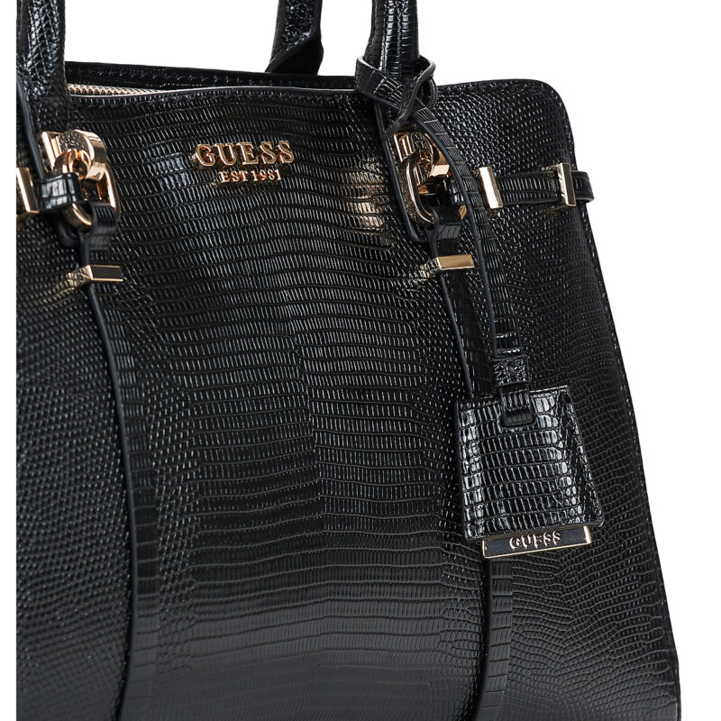 Donna Guess LEONA MULTI COMP SATCHEL Nero Borsetta Donna - 4