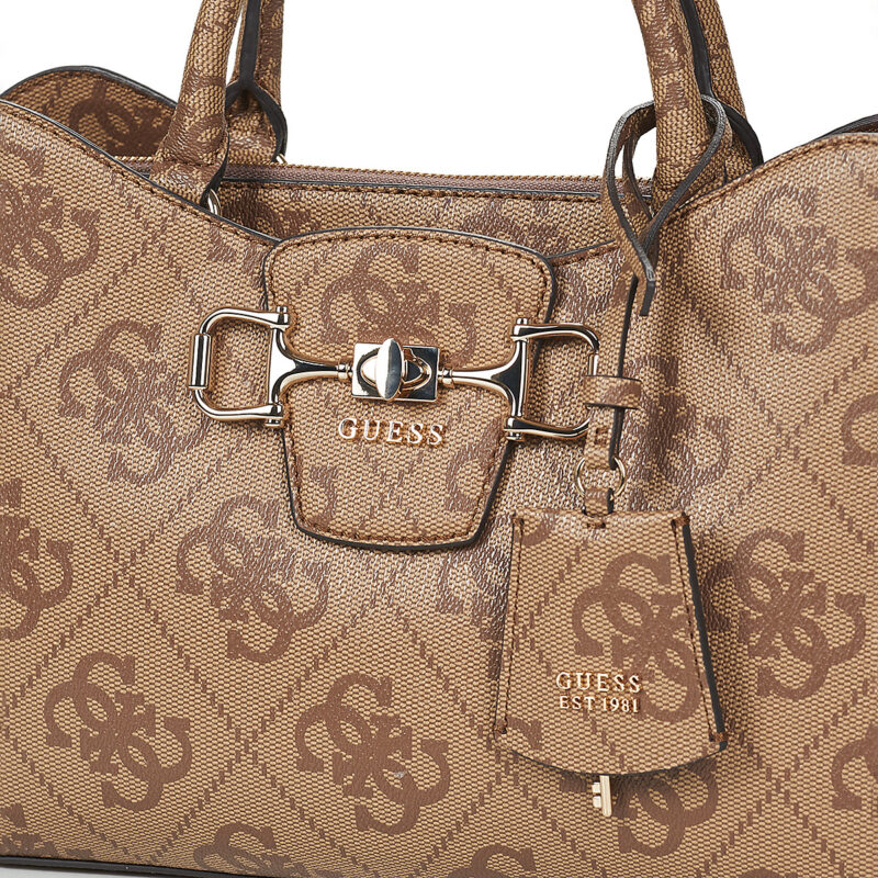 Donna Guess JANIE LOGO GIRLFRIEND SATCHEL Marrone Borsetta Donna - 4