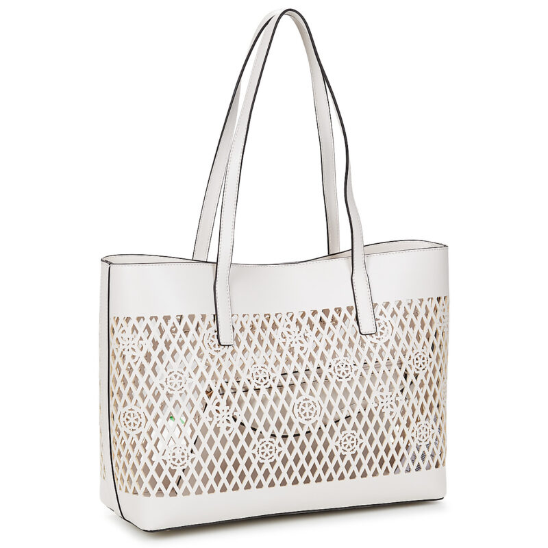 Guess LETTY 2 IN 1 TOTE Bianco Borse Shopping Donna - 2