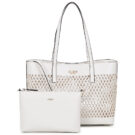 Guess LETTY 2 IN 1 TOTE Bianco Borse Shopping Donna - 4