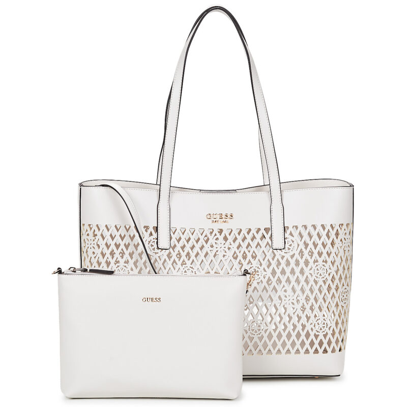 Guess LETTY 2 IN 1 TOTE Bianco Borse Shopping Donna - 4