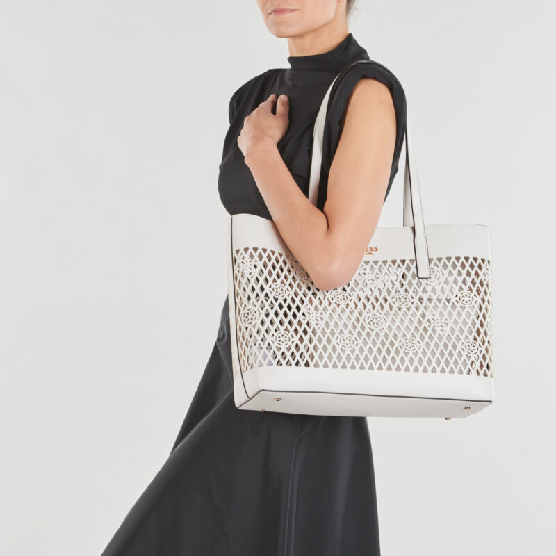 Guess LETTY 2 IN 1 TOTE Bianco Borse Shopping Donna - 6