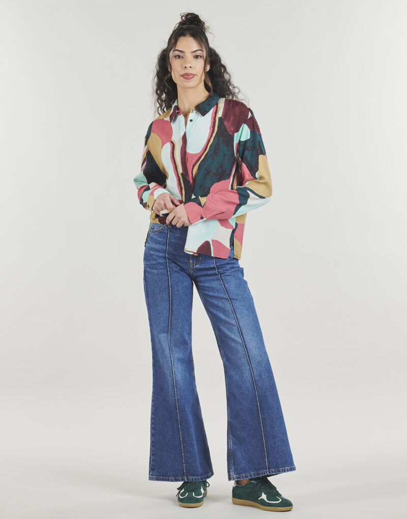 Jean &eacute;vas&eacute; Guess GJ HIGH RISE FLARE Blu Jeans Flare Donna - 2