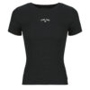 T-shirt Guess GJ SS CN RIB EMBRO Nero T-shirt maniche corte Donna